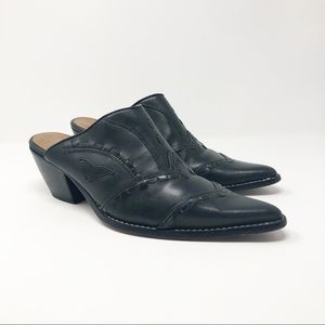Stetson Leather Black Mules